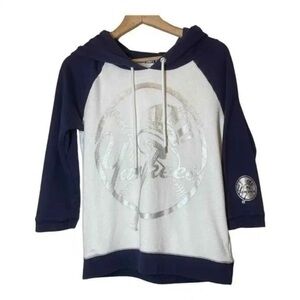 PINK Victoria's Secret New York Yankees 3/4 Sleeve Hoodie Sweatshirt Medium